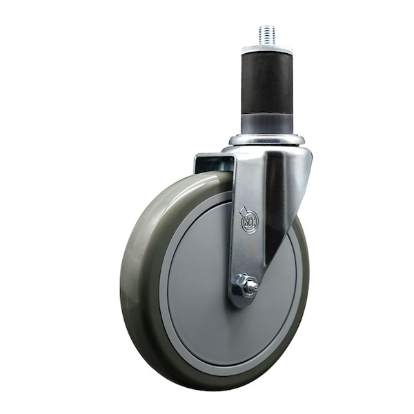 6'' Gray Poly Wheel Swivel 1-5/8'' Expanding Stem Caster